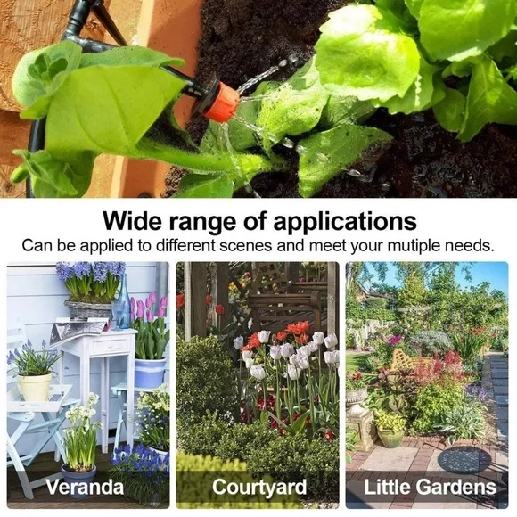 Drip Irrigation Kit System Automatic Watering Equipment Tubing Hose Garden 50ft - Picture 4 of 7